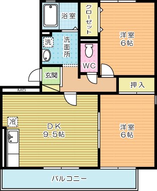 メルベーユ前田 201号室 間取り