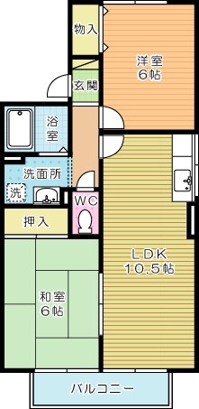 ラーク福江　B棟 201号室 間取り