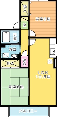 ラーク福江　B棟 201号室 間取り