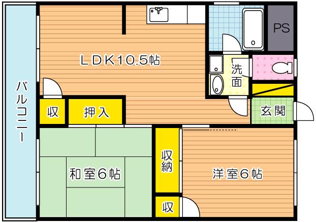 マルマン黄金 203号室 間取り