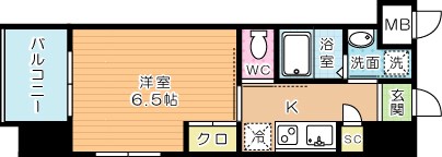 アミュゼ城野 703号室 間取り
