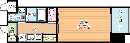 アミュゼ城野 605号室 間取り