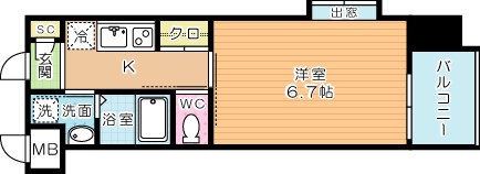 アミュゼ城野 408号室 間取り