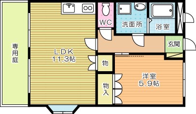 ライトニング南方 101号室 間取り