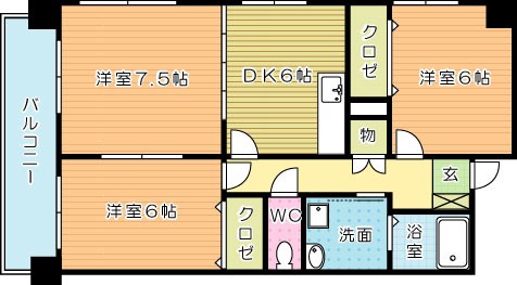 ウエルス守恒 801号室 間取り