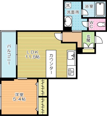 フルール・ド・ヒサノ 307号室 間取り
