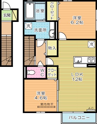 サニーコート　B棟　 202号室 間取り