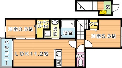 レガリア陣原 A棟 間取り図