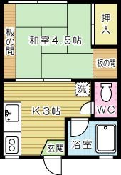 宮川コーポ 202号室 間取り