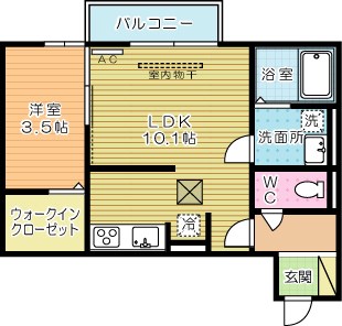 サニーコート　A棟 107号室 間取り