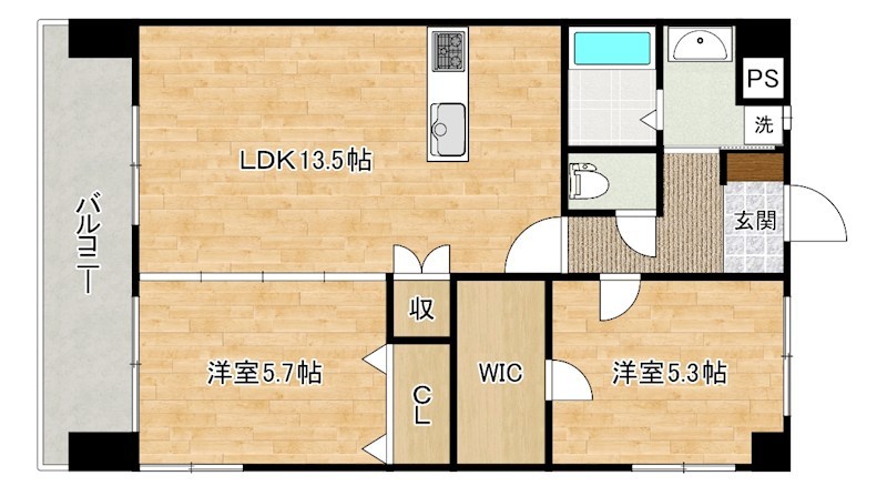 ザ・ヒルズ戸畑 902号室 間取り