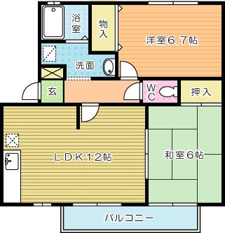 ウィステリア中吉田Ⅱ　Ａ棟  202号室 間取り
