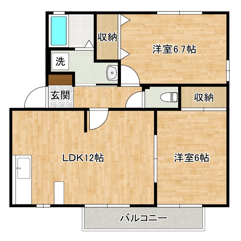 ウィステリア中吉田Ⅱ　Ａ棟  202号室 間取り