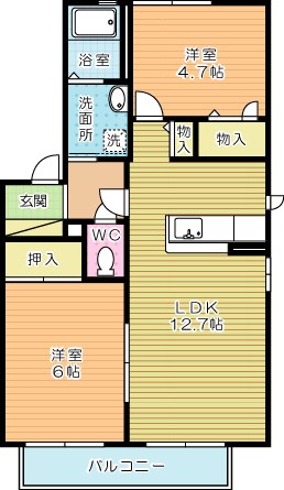 メゾンエムロード　Ｄ棟 201号室 間取り