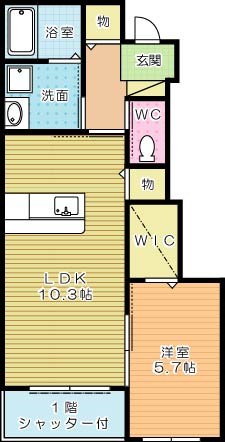 Greenhills小文字(グリーンヒルズ小文字) 102号室 間取り