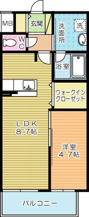 四季荘 401号室 間取り