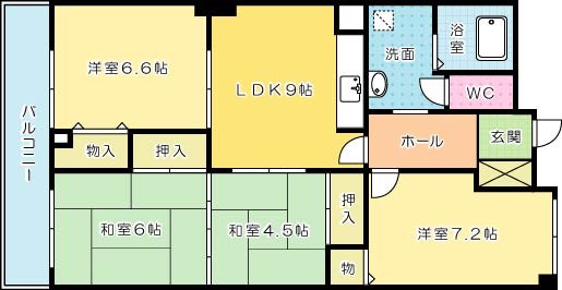 上二十町スカイマンション 507号室 間取り