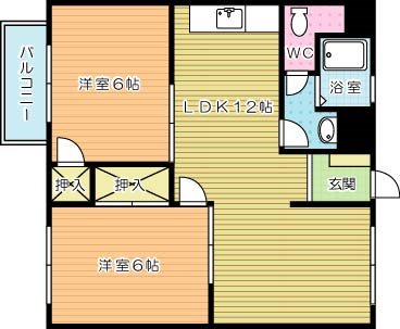 小文字ハイツ (山門町)  405号室 間取り