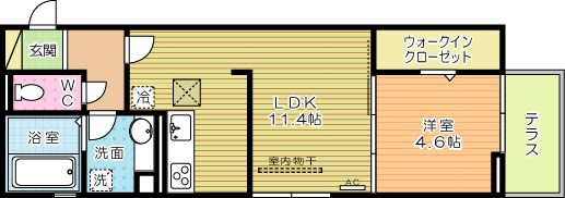 Ｒｅｃｉｅｎｔｅ　Ｓｏｕｔｈ（レシェンテ　南） 102号室 間取り