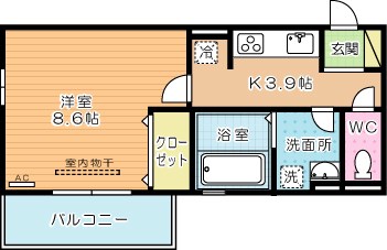 Ｒｅｃｉｅｎｔｅ　Ｓｏｕｔｈ（レシェンテ　南） 303号室 間取り