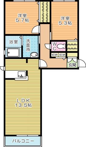 エスポワールKMⅡ　B棟 間取り図