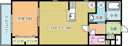 シャンテ・フルール 101号室 間取り