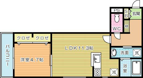 シャンテ・フルール  303号室 間取り