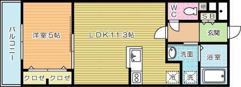 シャンテ・フルール 102号室 間取り