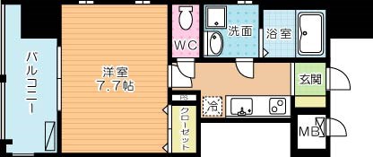 アースコートY'sシティ片野新町 1303号室 間取り