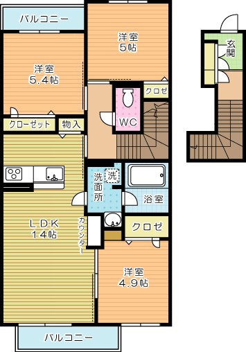アミコートⅠ 201号室 間取り