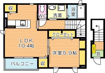 ユニットロル市瀬 205号室 間取り