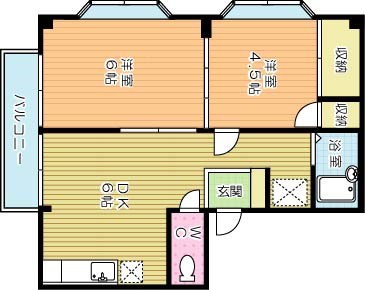ハイム恵里 102号室 間取り