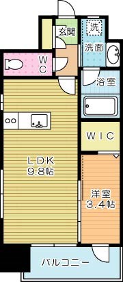 デザイナープリンセス旦過 705号室 間取り