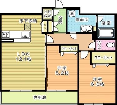 シャーメゾンVivace(シャーメゾンヴィヴァーチェ) 102号室 間取り