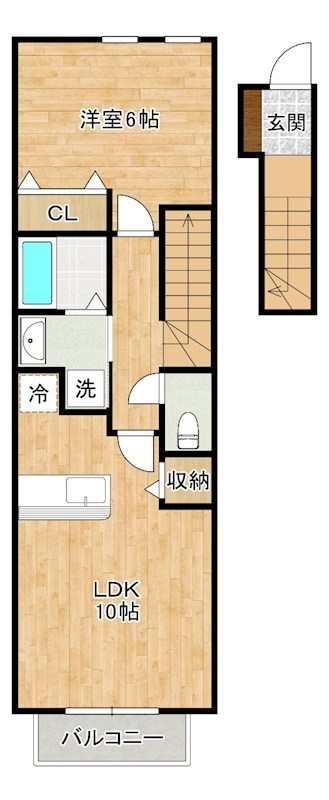 メゾン若園Ｂ  203号室 間取り