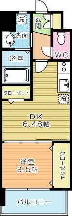 ギャラクシー西小倉 702号室 間取り