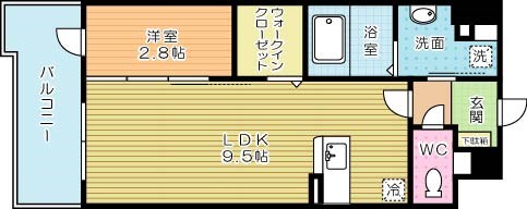 グランヒルズ戸畑 1104号室 間取り