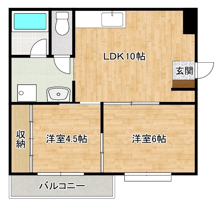 アーバン朝久  401号室 間取り