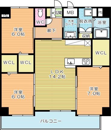 クレスト南小倉 802号室 間取り