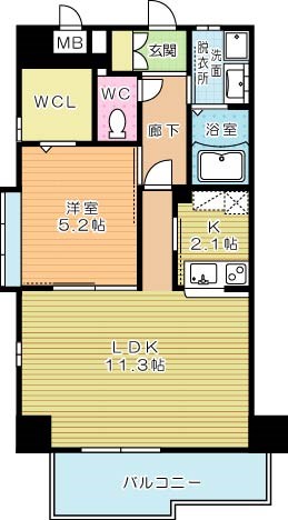 クレスト南小倉  803号室 間取り