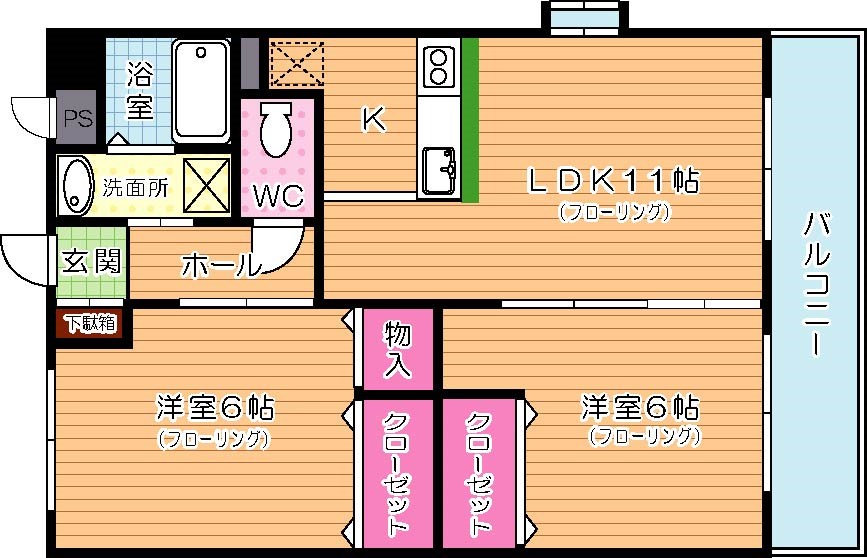 エヴァーグリーンＮ 717号室 間取り
