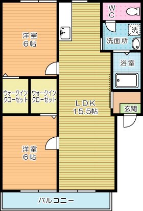 プリメゾン 102号室 間取り