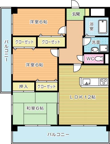 三島マンションⅠ  502号室 間取り