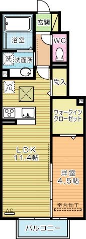 D-room泉台　A棟 102号室 間取り