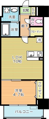 ERUZA　GRANZ　戸畑千防（エルザグランツ戸畑千防） 1507号室 間取り