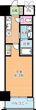 ERUZA　GRANZ　戸畑千防（エルザグランツ戸畑千防） 308号室 間取り