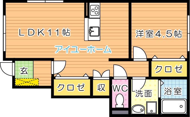 ルミナーレ高須 101号室 間取り