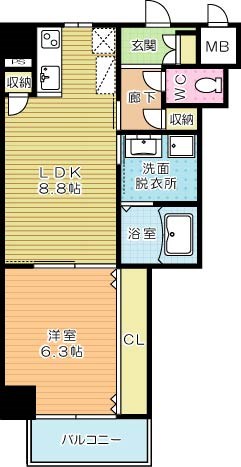 クレスト南小倉 403号室 間取り