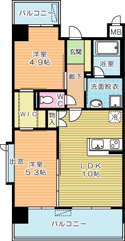 ヒルクレスト小倉高峰グランデ  803号室 間取り
