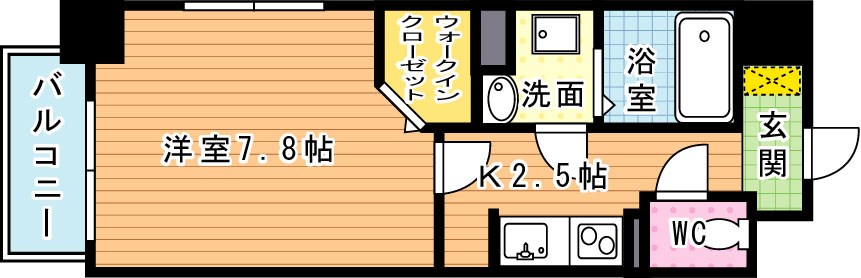 サンフェリーチェS 607号室 間取り
